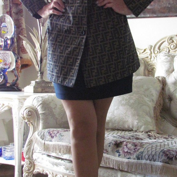 Rare FENDI Vintage Zucca Canvas dress-y trench/coat/jacket IT 42,US 2-6,XS-S - Picture 2 of 11